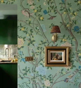 Hand painted Aged square Paper Hand painted Wallpaper for Interior House Wall Decoration