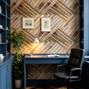 Handcrafted Geometric Calabash Grass Wallpaper Eco-friendly Natural Color Coastal Nautical Style Wall Covering
