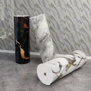 Heat Oil Resistant Vinyl Marble Wallpaper Waterproof Self Adhesive Peel and Stick Sticker for Kitchen Decoration