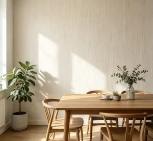 Heavy Duty Fire-Rated Textured PVC Wallpaper Waterproof Commercial Use for Hotel Lobby Dining Areas EPA Low VOC Water-Based