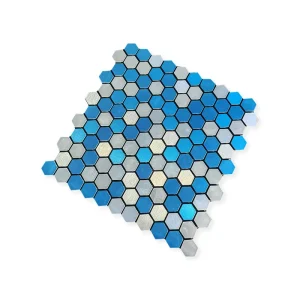 Hexagon Aluminum Mosaic 3D Wall Panel 30*30cm Self Adhesive Waterproof Wallpaper for Interior Wall Decoration
