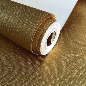 High End Linen Finish Plain Gold Silver Metallic Foil Wallpaper