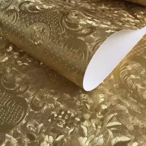 High End Luxury European Damask Design Gold Foil Wallpaper Home Decoration