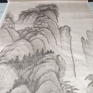 High End Modern Landscape Embroidery Mural Waterproof Silk Paper Fabric Customized Sizes Living Room Bedroom Chinese Style Wall