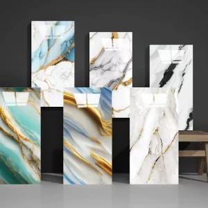 High Glossy 1220*3000mm Wallpaper Marble Waterproof Self Adhesive for Interior Home Decor