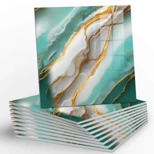 High Glossy 30*30cm Marble Wallpaper Durable Modern Luxury Waterproof Oil Resistant Self-Adhesive PVC Wall Paper for Decoration