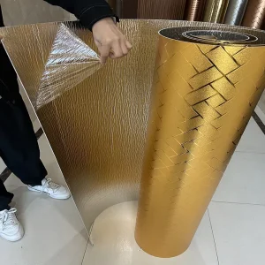 High Glossy Gold Metal Surface Decorative Modern 3D Wallpaper Foam Fireproof Wallpaper Rolls for Wall Decoration