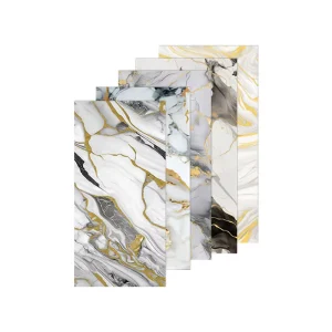 High Glossy PVC Imitation Marble & Geometric Look Modern Waterproof Wall Panels