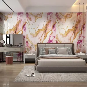 High Glossy PVC Self Adhesive Wall Decoration Home Decor Marble Tile Sticker Wallpaper Geometric Pattern Waterproof