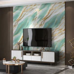 High Glossy Self Adhesive Wall Decoration Home Decor Marble Tile Sticker Wallpaper Geometric Pattern Waterproof