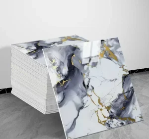 High Glossy Self Adhesive Wall Decoration Home Decor Marble Tile Sticker Wallpaper Geometric Pattern Waterproof