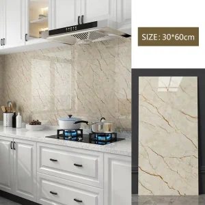 High Glossy Self Adhesive Wall Decoration Home Decor Paneles De Pared Tipo Marmol Marble Wall Tile Sticker