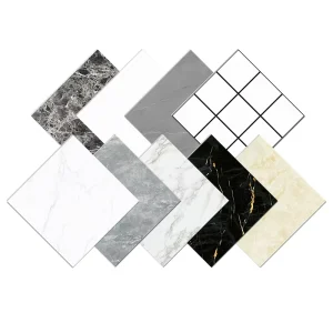 High Quality 30x30cm Stain-Resistant PET PVC Marble Tile Sticker Peel and Stick Wall Panel for Home Kitchen Decor