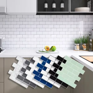 High Quality Durable Detachable Peel & Stick 3D Wall Mosaic Tile Sticker Self-Adhesive Interior Wall Panel