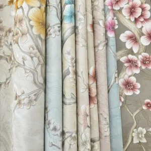 High Quality Elegant Floral Wallpaper Modern Design with Delicate Flower Waterproof and Moisture Proof for Hotels