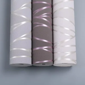 High Quality Grey Wavy Striped Wallpaper for Living Room Bedroom Minimalist 3D Gray Thickened Embossed Non Woven Wallpaper