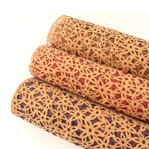 High Quality Laser Hollow Out Cork Fabric Sewing Textiles for Handbags Wallets Durable