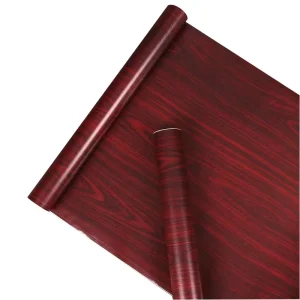 High Quality Self Adhesive PVC Red Wood Grain Wallpaper Rolls Waterproof Peel and Stick Wall Film for Home Interior Decoration