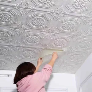 High Quality Waterproof Ceiling Wallpaper Self-Adhesive Soundproof Decorative Foam Board with Geometric Pattern for Bedroom