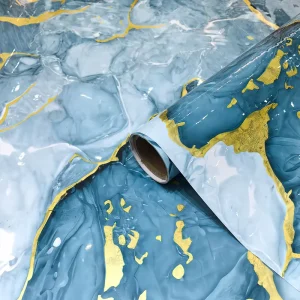 High Quality Waterproof Self Adhesive 3D Wallpaper Wall Tile Peel and Stick Marble Stone Film