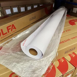 High Strength Vinyl Roll Printable Glossy White PVC Solvent Digital Printing Media Roll With Adhesive Back