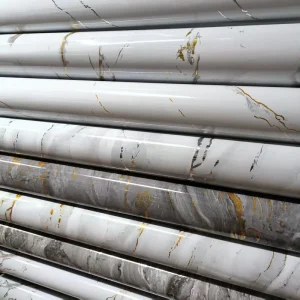 High Temperature Resistance Glossy Marble Gold Vinyl Self Adhesive Film Wallpaper Sticker for Desk Table Wall Furniture