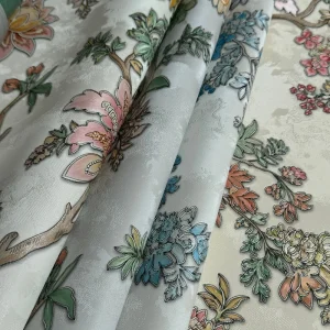 High-end Relief Flower and Bird Wallpaper Luxurious Fringed Background Wall for Living Room and Bedroom
