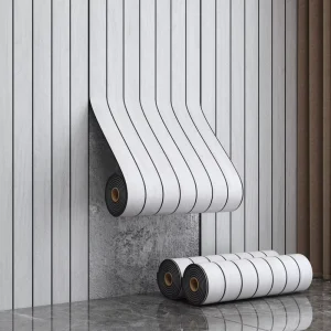 Home Decor 3D Wood Slat Self-Adhesive Wallpaper Colorful Waterproof Grille Sticker Mural European Design for Kitchen Bathroom