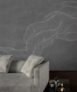 Home Decor Customizable Luxury Brown Gold Striped Paper Fluid Art Wall Mural Modern Minimalist Wallpaper