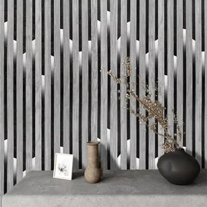 Home Decor Self Adhesive Shining Grille Wood Grain Wall Paper Vinyl Soundproof Fire Protection Wallpaper Rolls