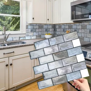 Home Decoration 3D Self-Adhesive Green Tiles Peel and Stick Wall Tile Stickers Kitchen Stick on Tiles for Bathroom
