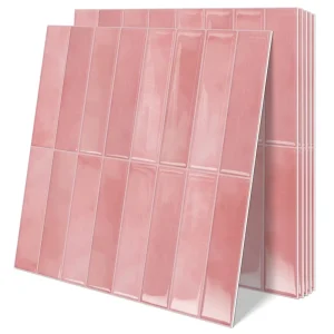 Home Decoration 3D Self Adhesive PINK Tiles Peel and Stick Wall Tile Stickers Kitchen Stick on Tiles for Bathroom