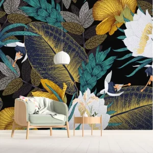 Home Decoration European Waterproof PVC Free Printable Self-Adhesive Non-woven Matte Wallpaper Removable Household