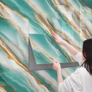Home Decoration Glossy Vinyl Foam 3D PVC Marble Tiles Wall Sticker Peel and Stick Wallpaper Wall Papers