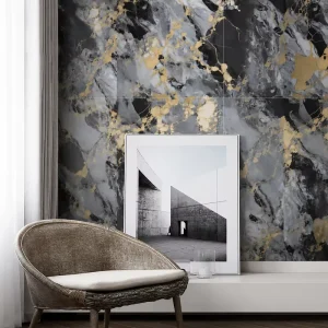 Home Decoration Glossy Vinyl Foam 3D PVC Marble Tiles Wall Sticker Peel and Stick Wallpaper Wall Papers