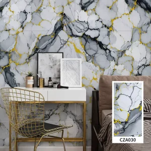 Home Decoration Glossy Vinyl Foam 3D PVC Marble Tiles Wall Sticker Peel and Stick Wallpaper Wall Papers