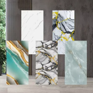 Home Decoration Glossy Vinyl Foam 3D PVC Marble Tiles Wall Sticker Peel and Stick Wallpaper Wall Papers
