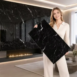 Home Decoration Glossy Vinyl Foam 3D PVC Marble Tiles Wall Sticker Peel and Stick Wallpaper Wall Papers