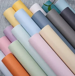 Home Decoration Multicolor PVC Self Adhesive Solid Color Wallpaper