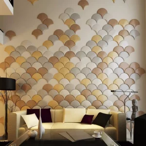 Home Interior Wallpaper Leather Wall Coverings Wall Coating Leather 3D Wall Panel 3D Emboss Modern Design