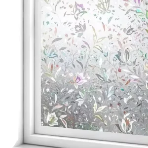 Home Office Decor Floral Wallpaper Glass Window Film