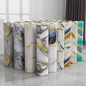 Home Renovation Self adhesive Marble Type Wallpaper PVC Wall Sticker for Indoor