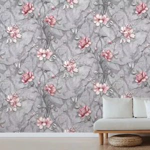 Hot Selling Embossed Shiny Wallpaper New Leaves Wallpaper Design Textured PVC Wallpaper for Home Decor