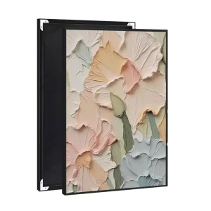 Hotel Lobby Glossy Digital Print Crystal Floral Wall Art Decor Glass Crystal Minimalist Heavy Texture 3D Flower Art Deco Hanging