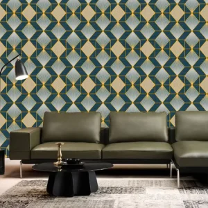 Household PVC 3D Wallpaper Interior Coating Wall Paper Geometric Pattern Modern Design