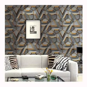 Household PVC 3D Wallpaper Interior Coating Wall Paper Geometric Pattern Modern Design Home Decor