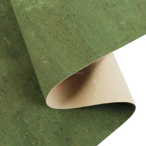 INFOCORK 0.8 1mm Vegan Portugal Bread Pattern Light Green Thick Cork Fabric Leather Sheet for Shoes Bags Wallets Purses