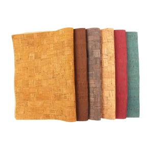 INFOCORK 45x30cm Cognac Cork Fabric and Leather Sheet Random Pieces for Belts Purses Wallets and Packaging Boxes