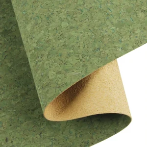 INFOCORK Grass Green Portugal Grainy Microfiber Cork Fabric Synthetic Faux PU Leather for Cork Wallets Bags and Shoes