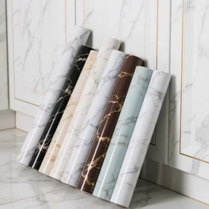 Imitating Natural Marble Stone Texture Vinyl Film Pvc Foil Roll Self Adhesive Glossy Marble Sticker Waterproof for Kitchen